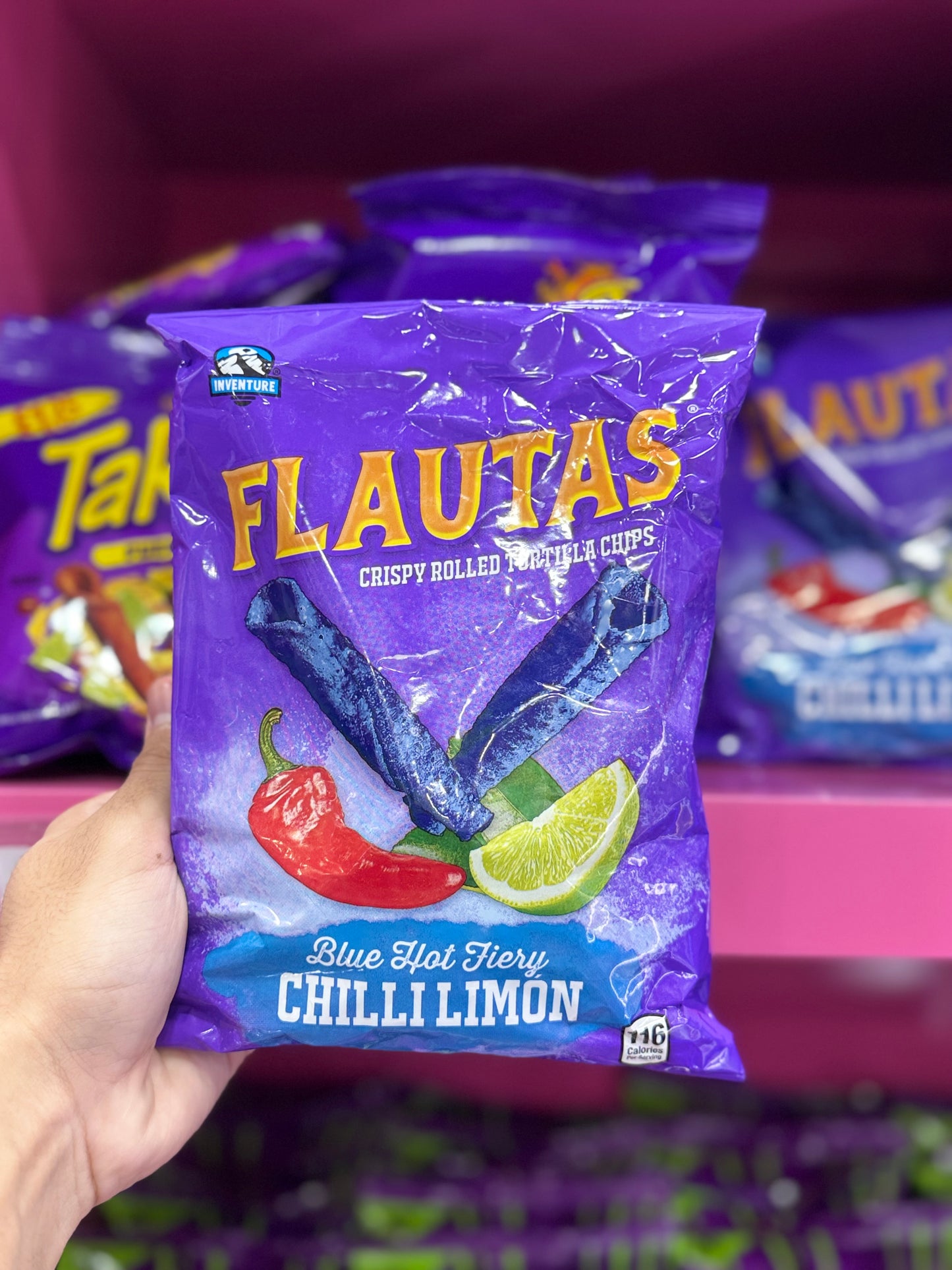 Flautas Blue Hot Fiery Tortilla Chips 150g